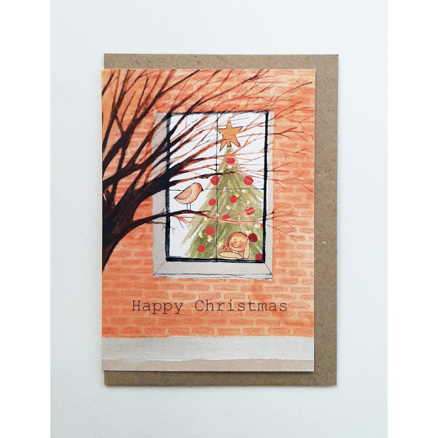 Window and robin Window and robin Christmas card, Christmas, Merry Christmas, Happy Christmas