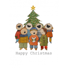 Christmas card, Carol Singers, Christmas tree, Happy Christmas