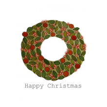 Christmas card, Christmas wreath, Happy Christmas