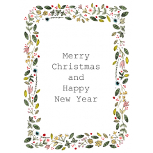 Flowers and leaves, Christmas card, Christmas, Merry Christmas, Happy Christmas