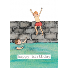 happy birthday, birthday, birthday card, pier jumping, sea, water, sea jumping